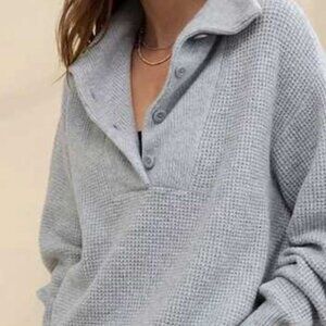 Aerie Waffle knit button sweater - oversized